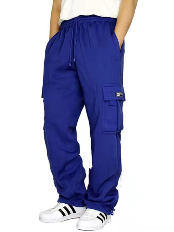 New sports and leisure loose foot multi-pocket tether men's loose overalls trousers - Image 12