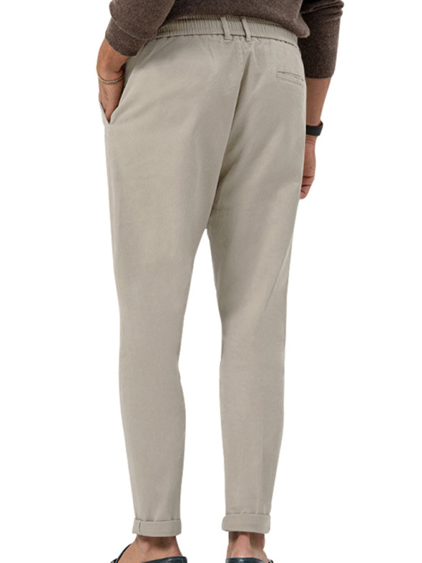 New men's trendy business straight solid color casual trousers - Image 2