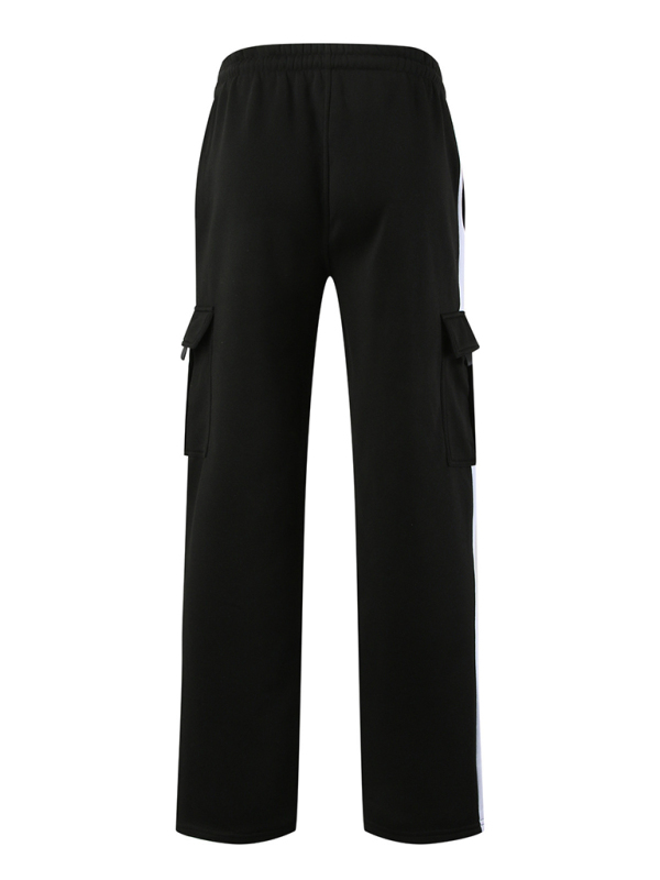 Men's autumn and winter velvet loose multi-pocket lanyard overalls - Image 11