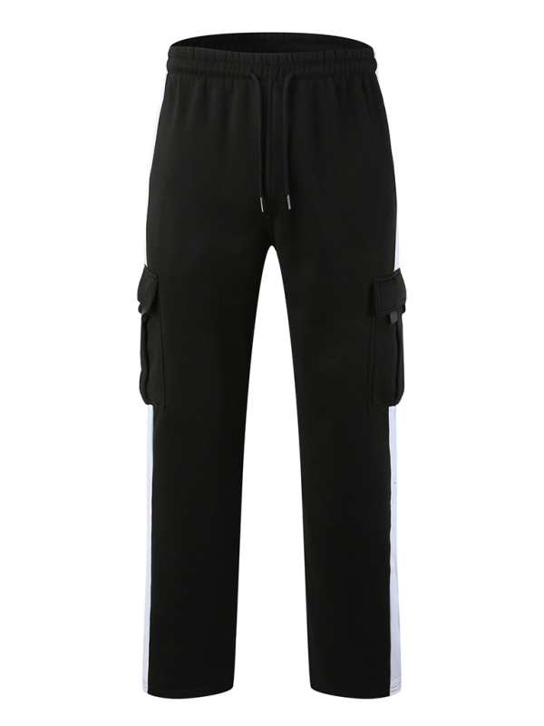 Men's autumn and winter velvet loose multi-pocket lanyard overalls - Image 12