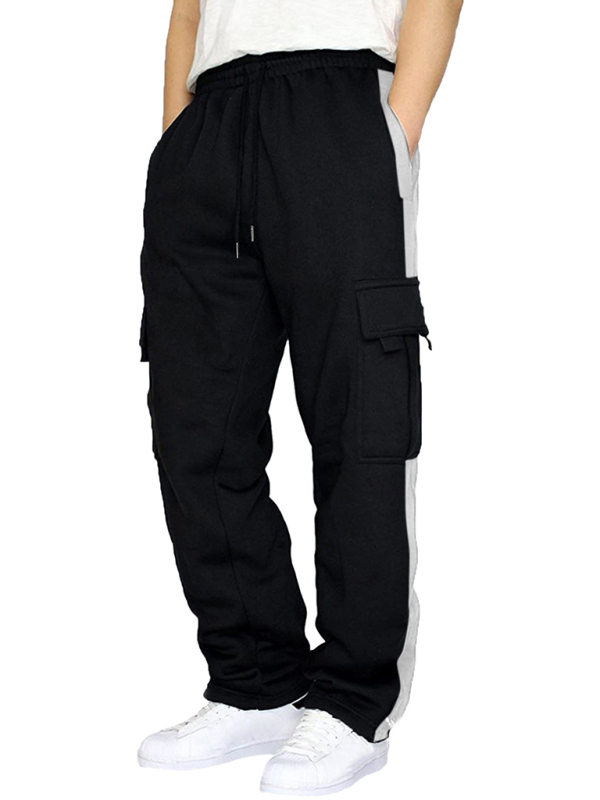 Men's autumn and winter velvet loose multi-pocket lanyard overalls - Image 4