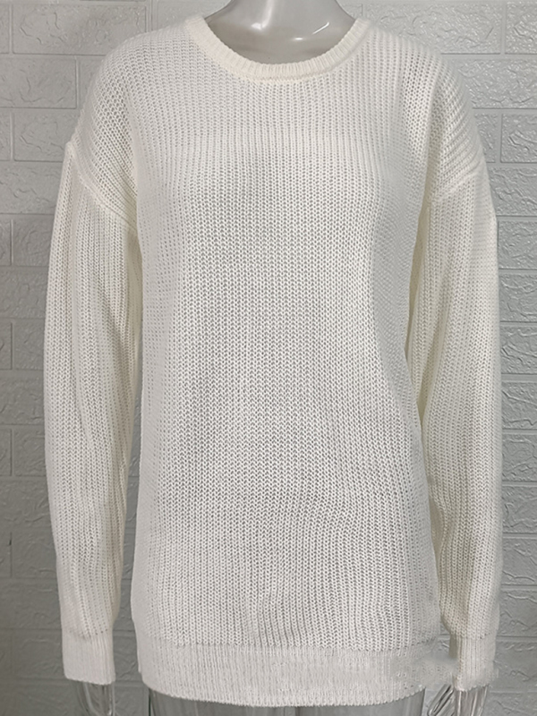 Men's new solid color round neck long sleeve pullover sweater - Image 4