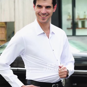 Men's non-iron wrinkle-resistant long-sleeve shirt