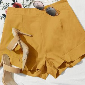 Women's lotus leaf edge loose casual shorts