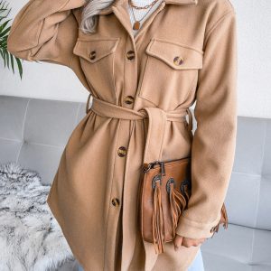 Women's single breasted woolen overcoat