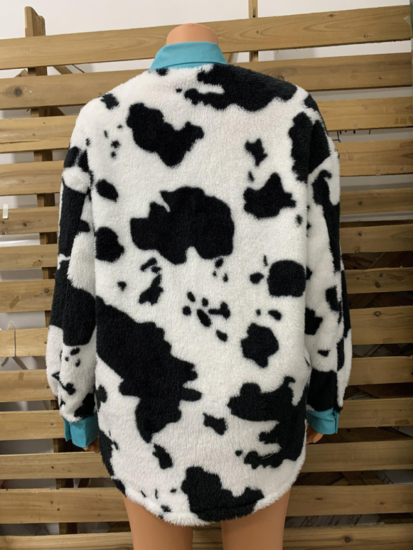 Women's casual furry clothes plush jacket women leopard print furry jacket - Image 13