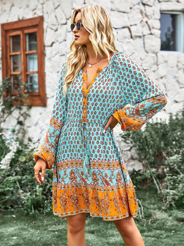Bohemian Print Vacation Dress for Women - Image 2