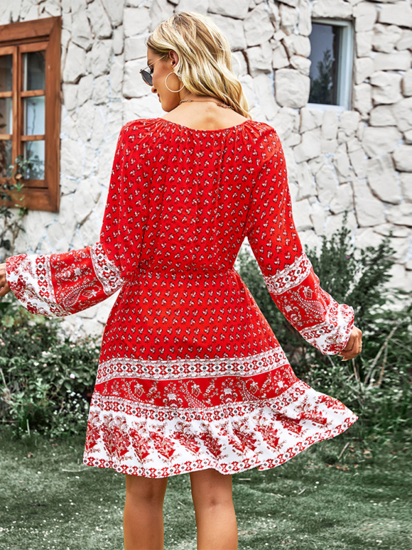 Bohemian Print Vacation Dress for Women - Image 16