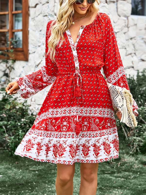 Bohemian Print Vacation Dress for Women - Image 15