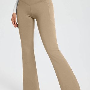 Solid Color Casual Ladies High Waist Slim Wide Leg Yoga Fitness Pants