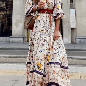 Women's Printed Bohemian Long Dress