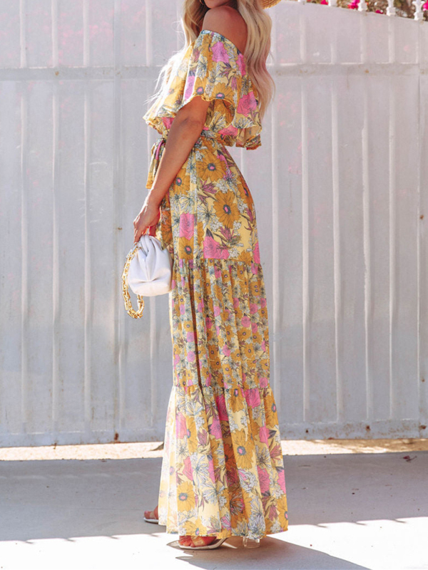 New one-shoulder printed long swing dress - Image 8