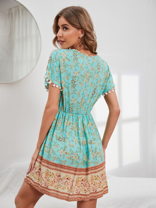 Bohemian Summer Floral Woven Sleeveless Dress - Image 24