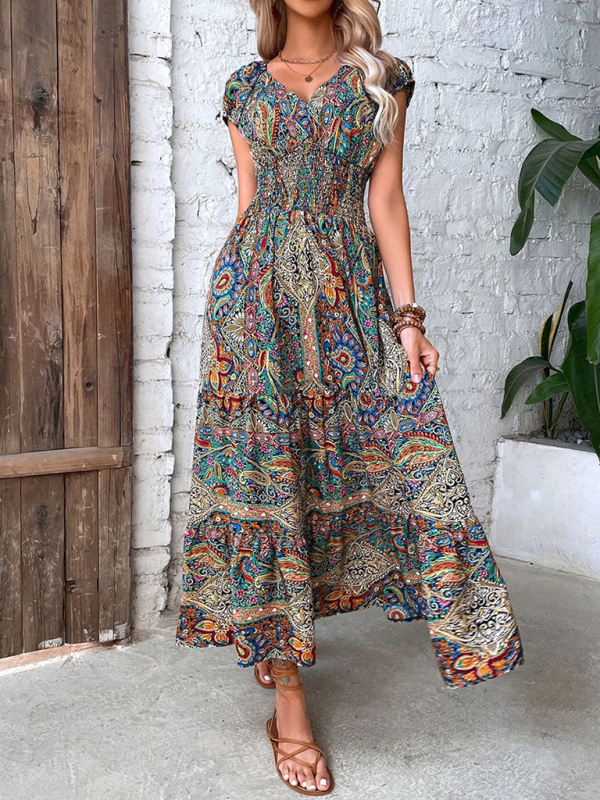 Summer new temperament fashion high waist bohemian dress - Image 6