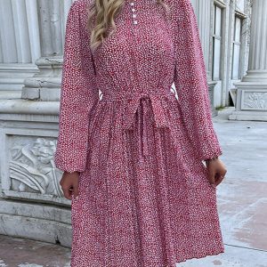 Floral Print Romantic Woven Polyester Dress