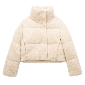 Women's Casual Sherpa Jacket with Slant Pocket