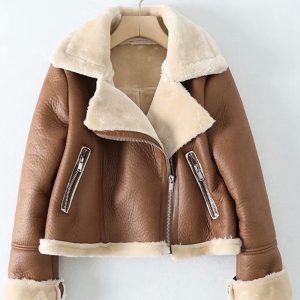 New women's street fashion motorcycle short fur coat