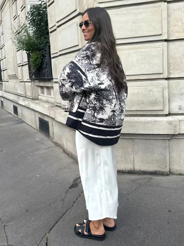 New printed cotton-padded jacket with double pockets - Image 14