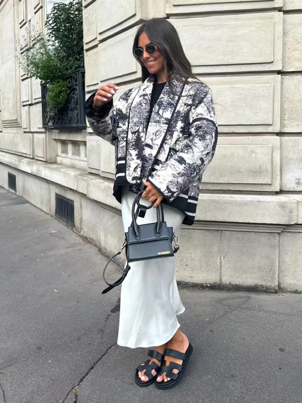 New printed cotton-padded jacket with double pockets - Image 16