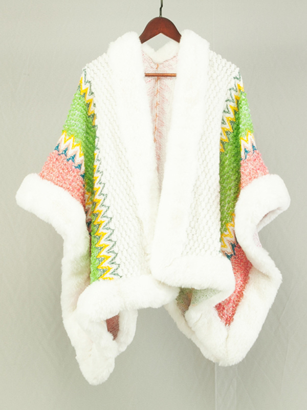 Women's new cape with stylish thickened cardigan mid-length loose coat - Image 6