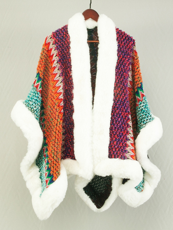 Women's new cape with stylish thickened cardigan mid-length loose coat - Image 7