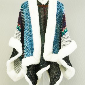 Women's new cape with stylish thickened cardigan mid-length loose coat