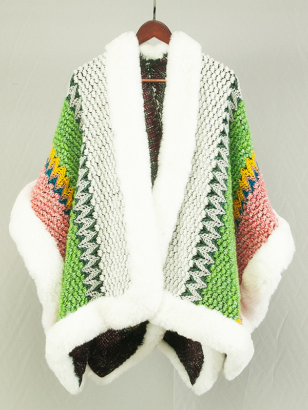 Women's new cape with stylish thickened cardigan mid-length loose coat - Image 4