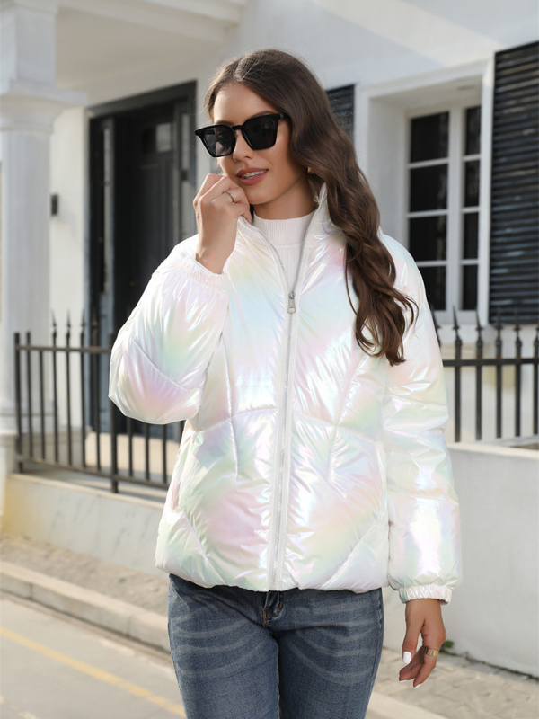 New Fashionable Shiny Cotton Hooded Bread Jacket Warm Cotton Jacket - Image 10