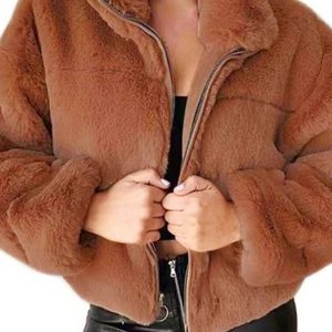 Women's new casual zipper cardigan plush warm jacket