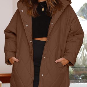 Women's oversize Loose Hooded Quilted Jacket