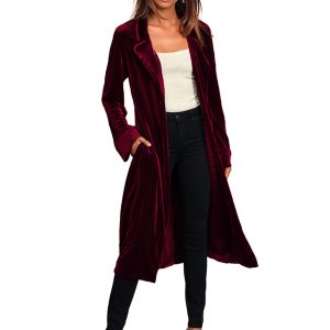 Women's gold velvet casual long lapel blazer