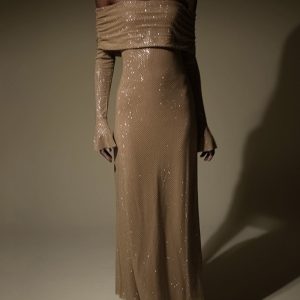 Women's new sexy slim fit boat neck dress