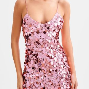 Women's sequined suspenders hip skirt hot girl sexy dress