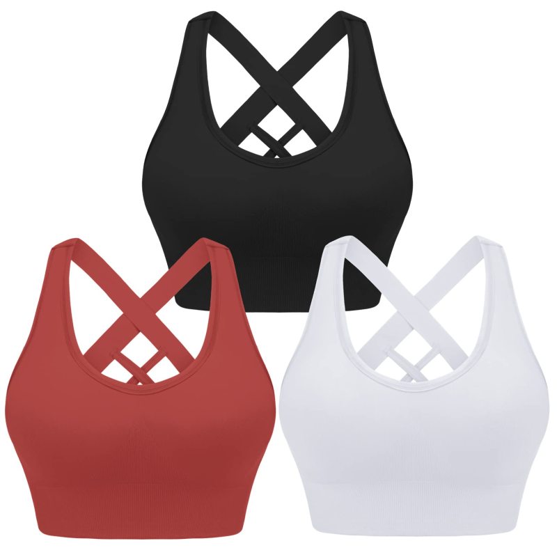 Four seasons women's solid sports nylon sports bra - Image 2