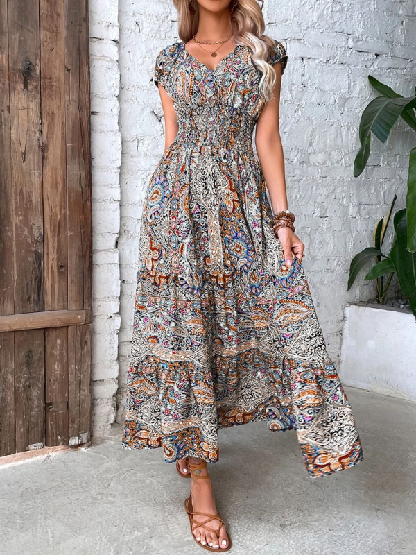 Summer new temperament fashion high waist bohemian dress - Image 3